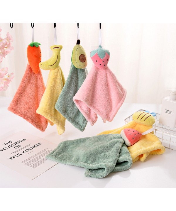 Hanging cartoon coral velvet towel toilet microfiber absorbent towel household kitchen hand towel