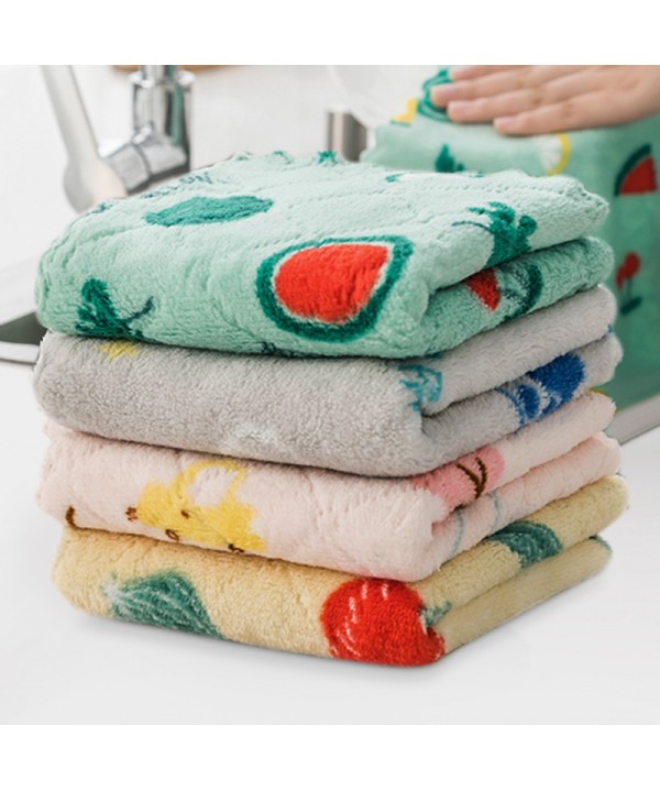 Dishwashing cloth double sided thickened printing coral velvet cleaning cloth oil free lazy dishcloth household kitchen dishwashing towel