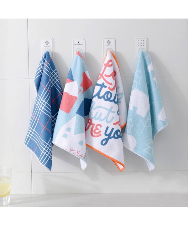 Nordic printing dishcloth set kitchen water absorbent dishcloth does not lose hair does not stick to oil dishcloth household cleaning towel