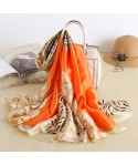 Korean spring and summer new simulation silk scarf women's cartoon printed scarf beach holiday sun protection beach towel