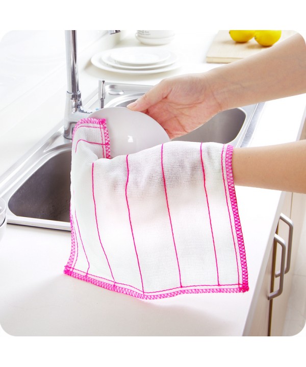 Kitchen dishwashing towel cleaning cloth cotton gauze absorbent dishcloth oil free dishwashing cloth