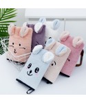 High density coral velvet washcloth creative cute rabbit ear absorbent towel lovers towel logo customization