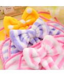 Korean lovely hanging bow dot stripe towel absorbent kitchen soft coral velvet hand towel