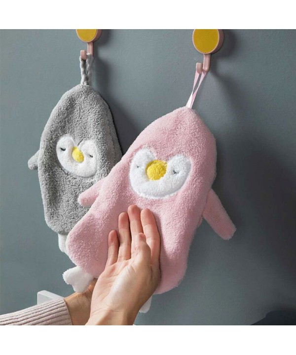 Kitchen household Penguin hanging hand towel cute cartoon children's hand towel super absorbent small towel for washing dishes