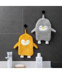 Kitchen household Penguin hanging hand towel cute cartoon children's hand towel super absorbent small towel for washing dishes