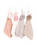 Detachable Plush Baby Towel, hanging absorbent small square towel, bathroom, toilet, kitchen towel wholesale