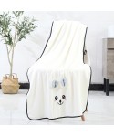 New high density coral velvet bath towel thickened soft absorbent cartoon rabbit ear beach towel supports one hair substitute