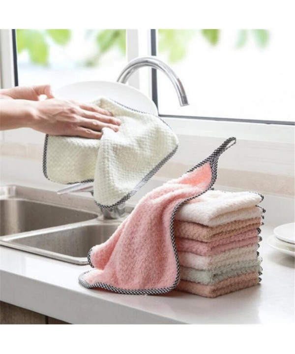 Hanging type coral velvet towel dishcloth kitchen cleaning towel does not lose hair absorbent pineapple dishcloth towel