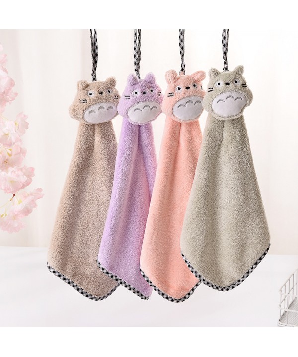 Household hanging cartoon coral velvet towel kitchen lovely chinchilla bathroom water absorbent towel customization