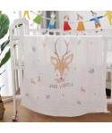 Combed cotton 6-layer gauze bath towel foam cotton baby bath towel cartoon single printing gauze cover quilt 105 * 105