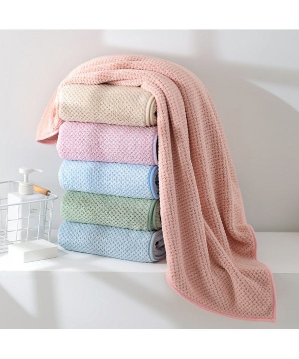 Wholesale new high-density coral velvet bath towel Borlaug thickened water absorption plain home hotel hot spring beach towel