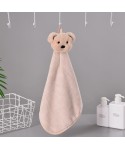 Hanging household kitchen cartoon coral velvet towel cute bear bathroom absorbent towel customized