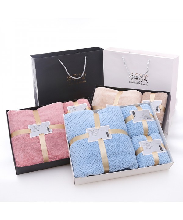 Gaomi coral velvet towel bath towel gift box set Birthday wedding custom logo advertising gift box package