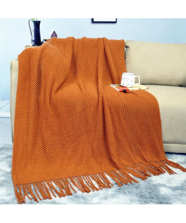 Amazon thickened knitting blanket Nordic sofa blanket hotel bed end blanket tassel shawl blanket cover blanket bed towel 