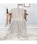 Amazon thickened knitting blanket Nordic sofa blanket hotel bed end blanket tassel shawl blanket cover blanket bed towel 