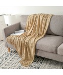 Amazon popular sofa blanket cover blanket bed end blanket knitting fine stripe blanket air conditioning blanket tassel nap blanket blanket 