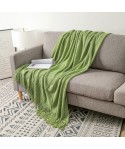 Amazon popular sofa blanket cover blanket bed end blanket knitting fine stripe blanket air conditioning blanket tassel nap blanket blanket 