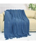 Amazon knitted blanket sofa blanket bed end tapestry wool blanket nap blanket bedroom decorative blanket 