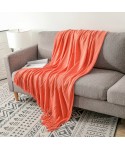 Amazon popular sofa blanket cover blanket bed end blanket knitting fine stripe blanket air conditioning blanket tassel nap blanket blanket 