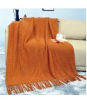 Amazon thickened knitting blanket Nordic sofa blanket hotel bed end blanket tassel shawl blanket cover blanket bed towel 