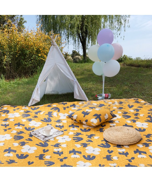 All cotton picnic mat autumn outing moisture-proof mat outdoor portable picnic mat field lawn picnic cloth thickening