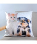 Digital printed animal flannel custom pillow cover short plush office car cushion cover sofa pillow