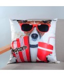 Digital printed animal flannel custom pillow cover short plush office car cushion cover sofa pillow