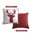 Cross border christmas pillow cushion cover Christmas pillow cover red and Black Plaid elk pilot sofa pillow