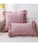 Manufacturers lotus edge pillow case small fresh pillow suede sofa bedside pillow case wholesale a hair