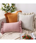 Manufacturers lotus French pillow cover small fresh pillow suede sofa bedside pillow cover wholesale