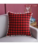 Cross border christmas pillow cushion cover Christmas pillow cover red and Black Plaid elk pilot sofa pillow