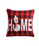 Cross border christmas pillow cushion cover Christmas pillow cover red and Black Plaid elk pilot sofa pillow