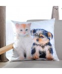 Digital printed animal flannel custom pillow cover short plush office car cushion cover sofa pillow