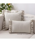 Manufacturers lotus edge pillow case small fresh pillow suede sofa bedside pillow case wholesale a hair