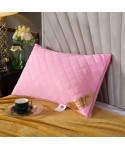 Three dimensional skin friendly cotton feather velvet pillow core star hotel white cotton quilted neck pillow core washing pillow wholesale