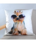 Digital printed animal flannel custom pillow cover short plush office car cushion cover sofa pillow