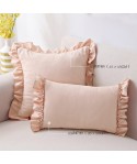 Manufacturers lotus edge pillow case small fresh pillow suede sofa bedside pillow case wholesale a hair