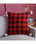 Cross border christmas pillow cushion cover Christmas pillow cover red and Black Plaid elk pilot sofa pillow