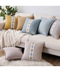 Manufacturer geometric embroidery national style linen pillow household goods sofa cloth office waist pillow