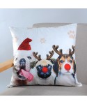 Digital printed animal flannel custom pillow cover short plush office car cushion cover sofa pillow