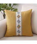 Manufacturer geometric embroidery national style linen pillow household goods sofa cloth office waist pillow