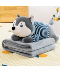 Creative cartoon animal plush doll pillow air conditioner is customized by car office lunch blanket wholesale