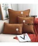 Lotus leaf Nordic luxury square pillow cover suede bedside cushion pillow cover household products Amazon source