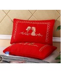 Factory Pure Cotton wedding pillow core red embroidery pillow wedding dowry festive pillow core single hair