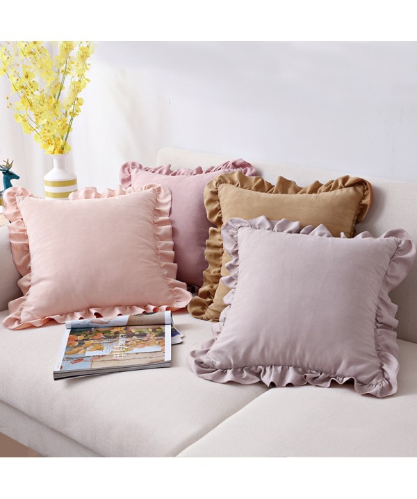 Manufacturers lotus French pillow cover small fresh pillow suede sofa bedside pillow cover wholesale