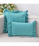 Manufacturers lotus edge pillow case small fresh pillow suede sofa bedside pillow case wholesale a hair