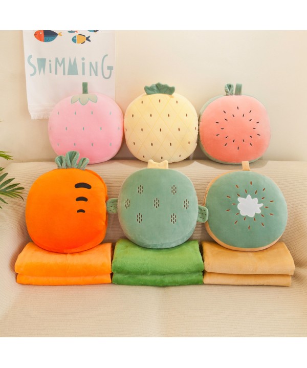 Cross border three in one warm hand pillow, cool summer quilt, fruit air conditioner, plush toy, nap, travel