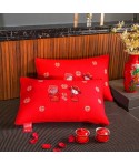 Factory Pure Cotton wedding pillow core red embroidery pillow wedding dowry festive pillow core single hair