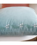 Korean sweet little fresh pillow embroidery Nordic style sofa smile broken flower cushion cover pillow cover