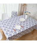 Blue and white porcelain Cotton Linen Tablecloth garden cloth table cloth tea table cloth computer table cloth